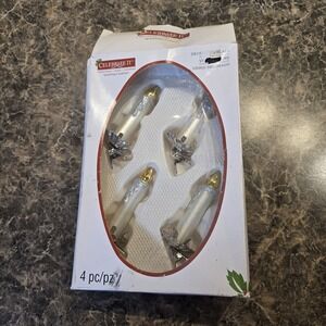 Celebrate It Set 4 Sparkling‎ Creations Clip On Candle Christmas Ornaments